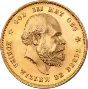 10 нидерландских гульденов (Виллем III) | Золото | 1875–1889 гг.