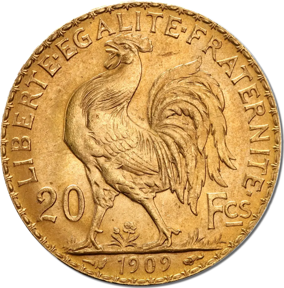 20 French Francs Marianne Rooster Gold Coin | 1899-1914